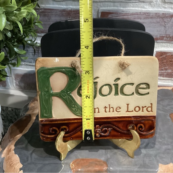 “3/$15” - Ceramic Crafted - Rejoice in the Lord - Very Gently Used - Picture 4 of 6